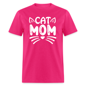 6001 1/4S Cat Mom TSHIRT - fuchsia