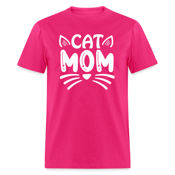 6001 1/4S Cat Mom TSHIRT - fuchsia