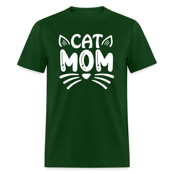 6001 1/4S Cat Mom TSHIRT - forest green