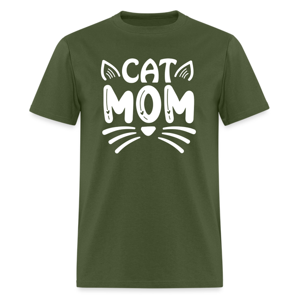 6001 1/4S Cat Mom TSHIRT - military green