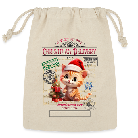 5001 Tabby Cat SANTA SACK - Natural