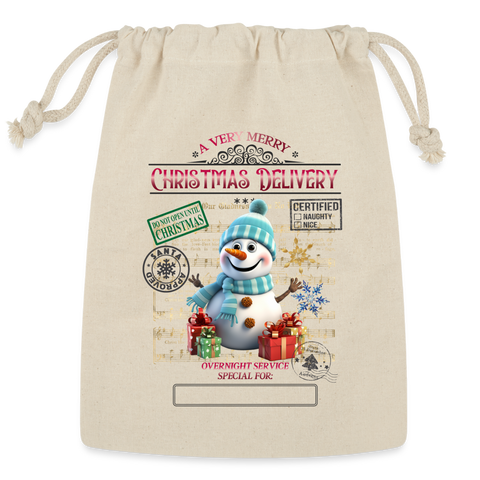 5004 Snowman SANTA SACK - Natural