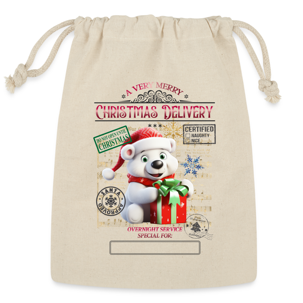 5002 Polar Bear SANTA SACK - Natural