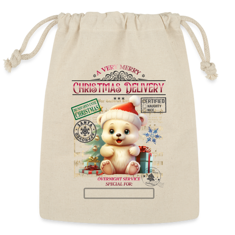 5008 White Teddy SANTA SACK - Natural