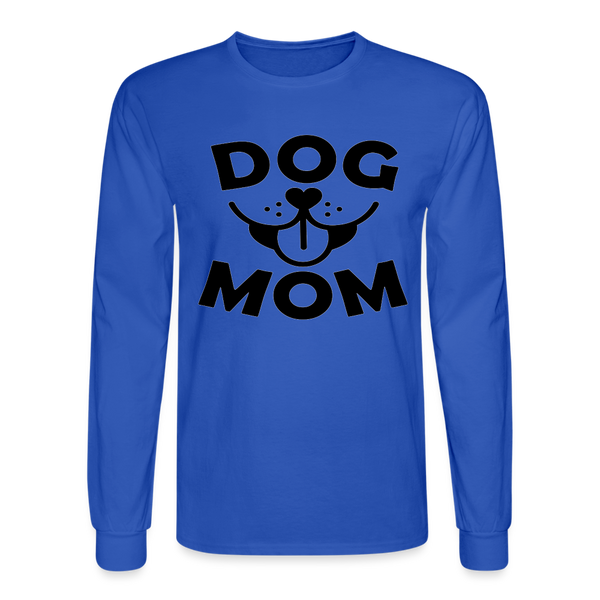 6766 4/4S Dog Face Mom in Black TSHIRT - royal blue