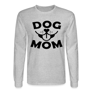 6766 4/4S Dog Face Mom in Black TSHIRT - heather gray