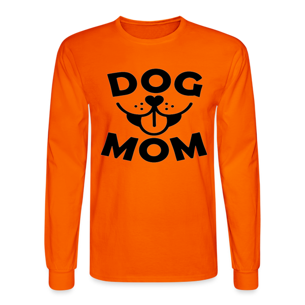 6766 4/4S Dog Face Mom in Black TSHIRT - orange