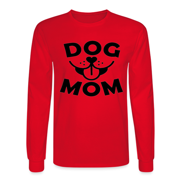 6766 4/4S Dog Face Mom in Black TSHIRT - red