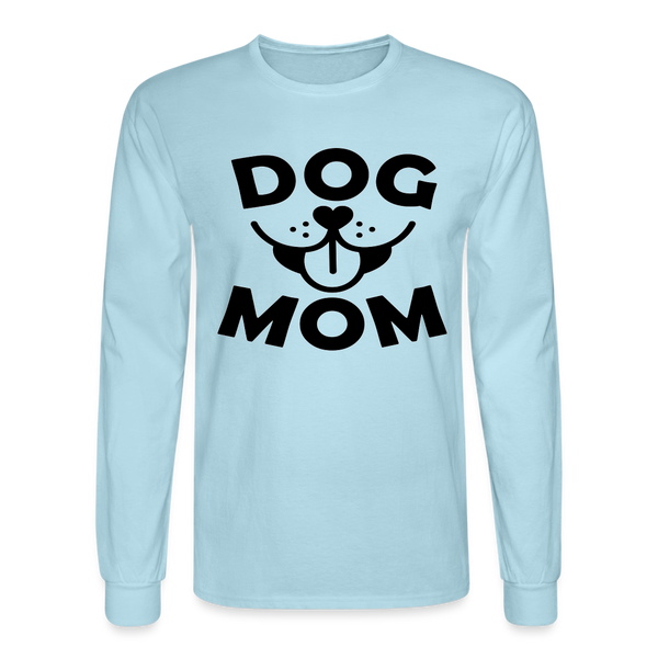 6766 4/4S Dog Face Mom in Black TSHIRT - powder blue