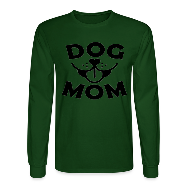 6766 4/4S Dog Face Mom in Black TSHIRT - forest green