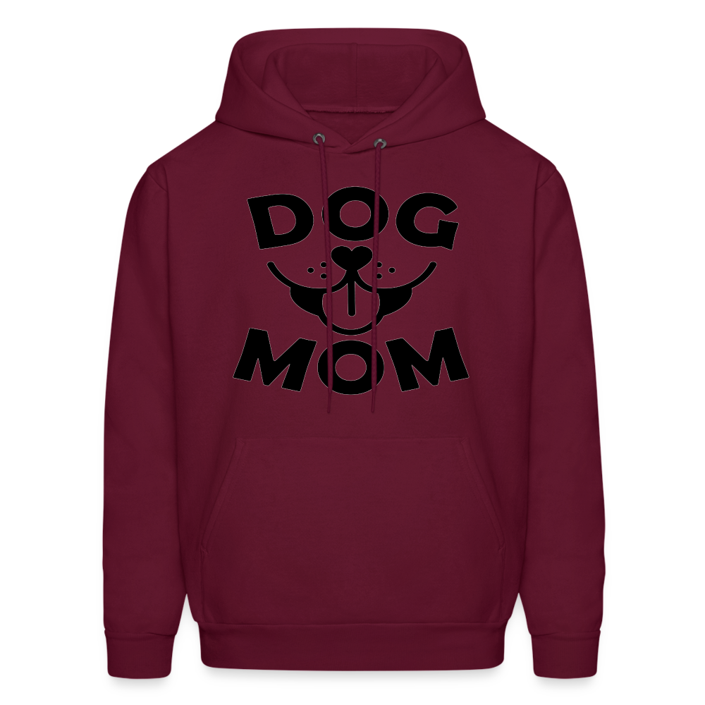 6766 4/4S Dog Face Mom in Black HOODIE - burgundy