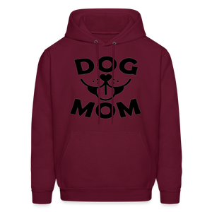 6766 4/4S Dog Face Mom in Black HOODIE - burgundy