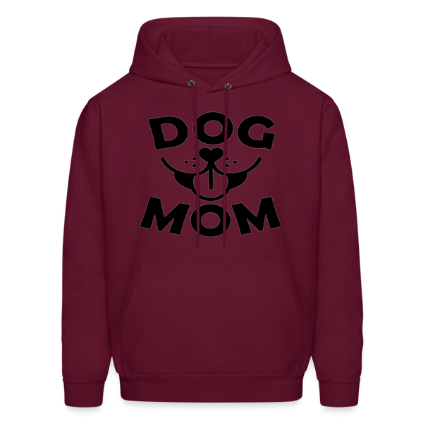 6766 4/4S Dog Face Mom in Black HOODIE - burgundy