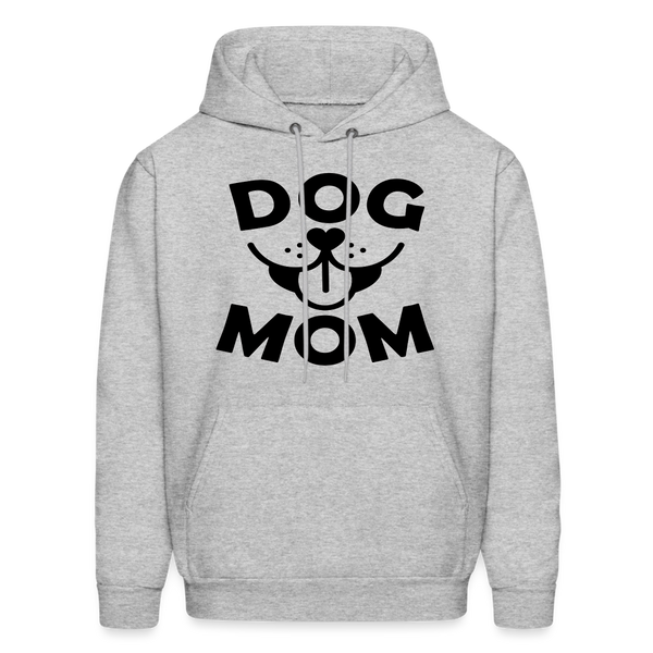 6766 4/4S Dog Face Mom in Black HOODIE - heather gray