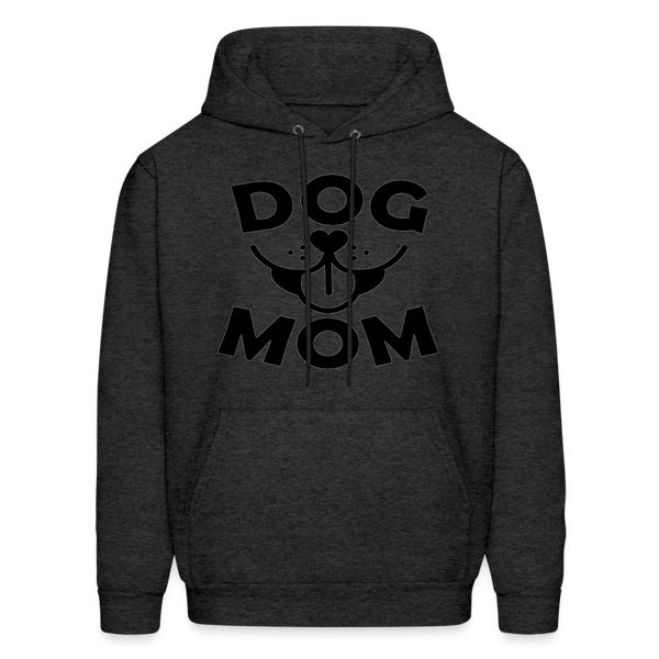 6766 4/4S Dog Face Mom in Black HOODIE - charcoal grey