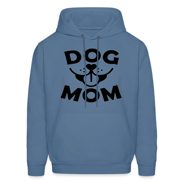 6766 4/4S Dog Face Mom in Black HOODIE - denim blue