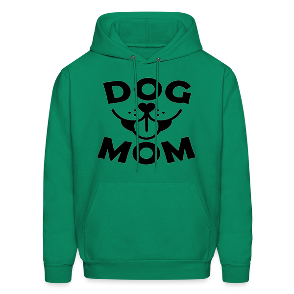 6766 4/4S Dog Face Mom in Black HOODIE - kelly green