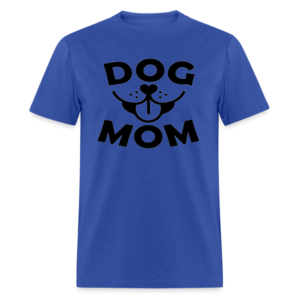 6766 1/4S Dog Face Mom in Black TSHIRT - royal blue