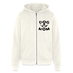 6766 Dog Face Mom in Black on Front UNISEX ZIP HOODIE - vintage white