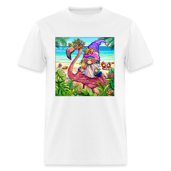 66002 1/4S Flamingo Gnome TSHIRT - white