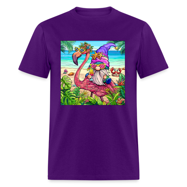 66002 1/4S Flamingo Gnome TSHIRT - purple