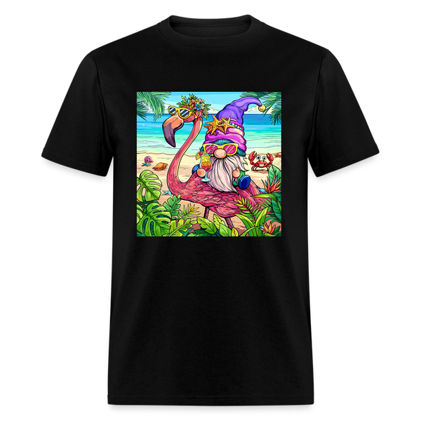 66002 1/4S Flamingo Gnome TSHIRT - black