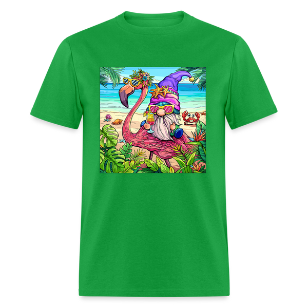 66002 1/4S Flamingo Gnome TSHIRT - bright green