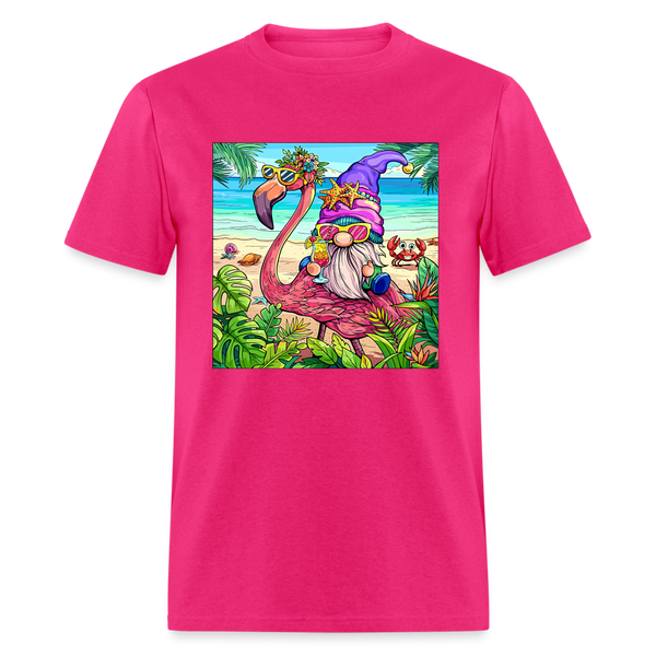 66002 1/4S Flamingo Gnome TSHIRT - fuchsia