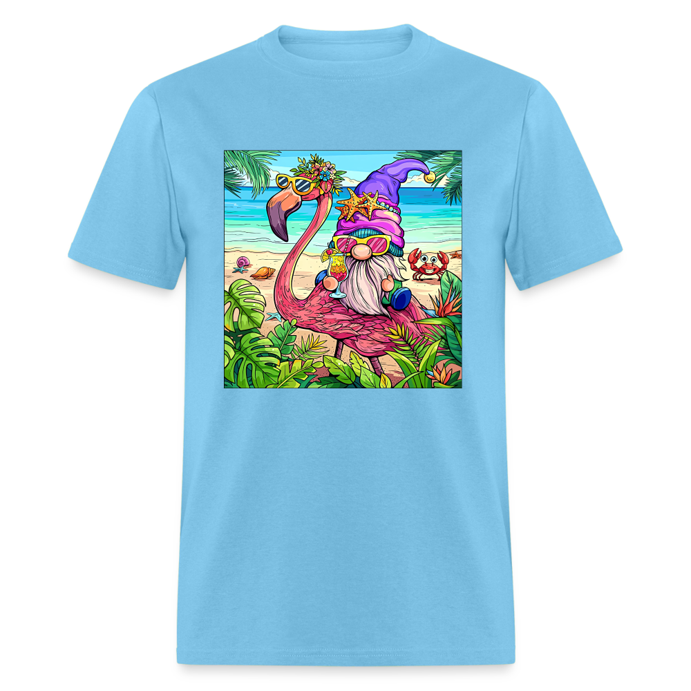 66002 1/4S Flamingo Gnome TSHIRT - aquatic blue