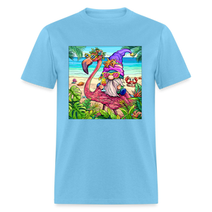 66002 1/4S Flamingo Gnome TSHIRT - aquatic blue