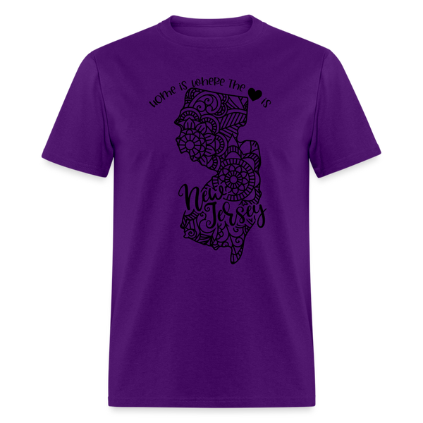 1183 1/4S Home Is New Jersey TSHIRT - purple