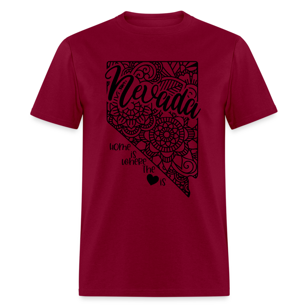 1181 1/4S Home Is Nevada TSHIRT - burgundy