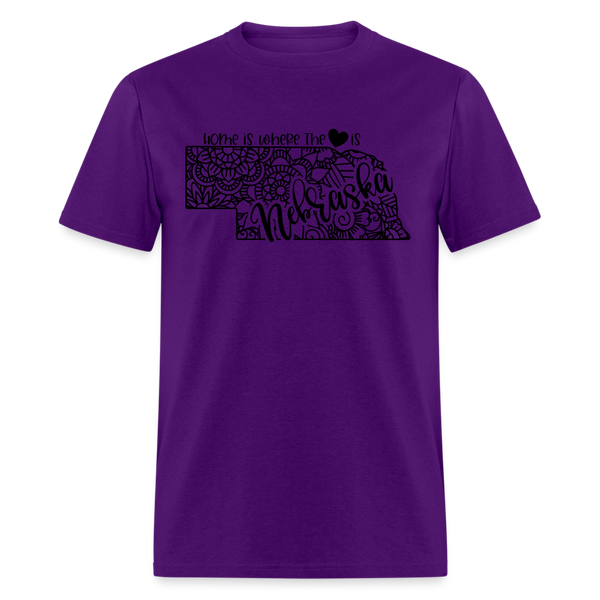 1180 1/4S Home Is Nebraska TSHIRT - purple