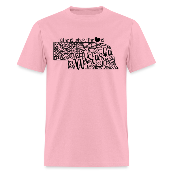 1180 1/4S Home Is Nebraska TSHIRT - pink