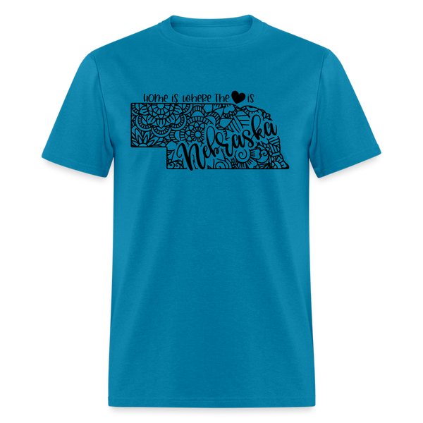 1180 1/4S Home Is Nebraska TSHIRT - turquoise