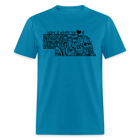 1180 1/4S Home Is Nebraska TSHIRT - turquoise