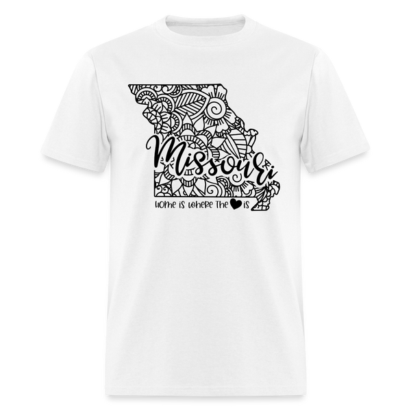 1178 1/4S Home Is Missouri TSHIRT - white