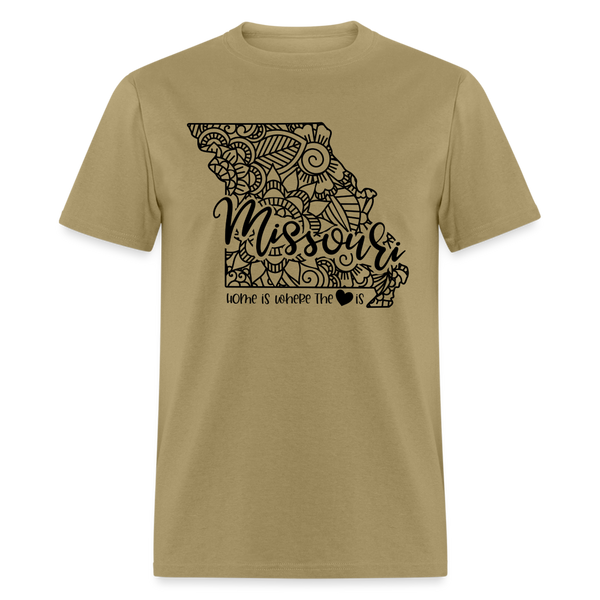 1178 1/4S Home Is Missouri TSHIRT - khaki