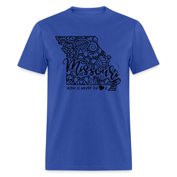 1178 1/4S Home Is Missouri TSHIRT - royal blue