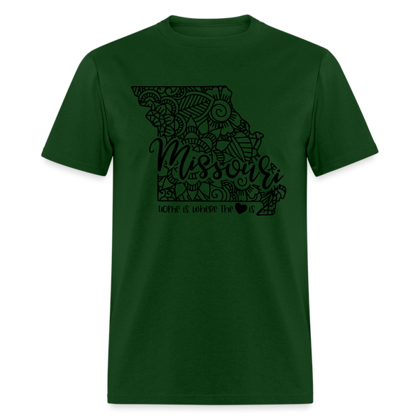 1178 1/4S Home Is Missouri TSHIRT - forest green