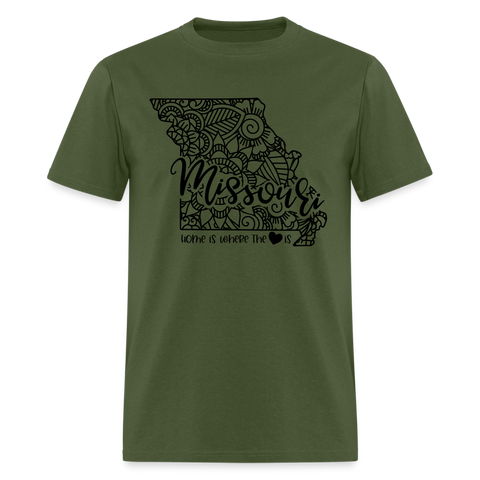 1178 1/4S Home Is Missouri TSHIRT - military green