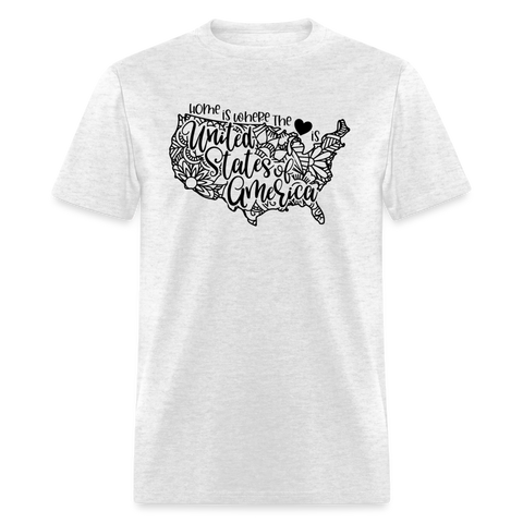 1261 1/4S Home Is USA TSHIRT - light heather gray