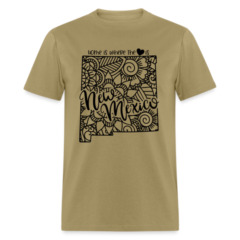 1184 1/4S Home Is New Mexico TSHIRT - khaki