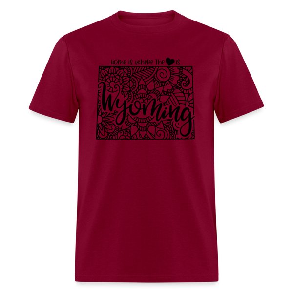 1260 1/4S Home Is Wyoming TSHIRT - burgundy