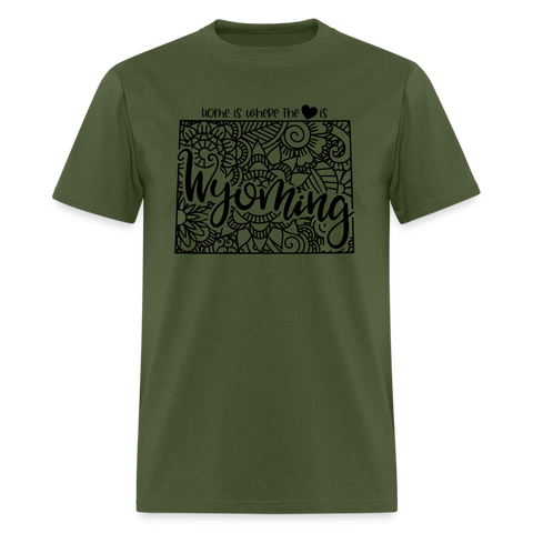 1260 1/4S Home Is Wyoming TSHIRT - military green