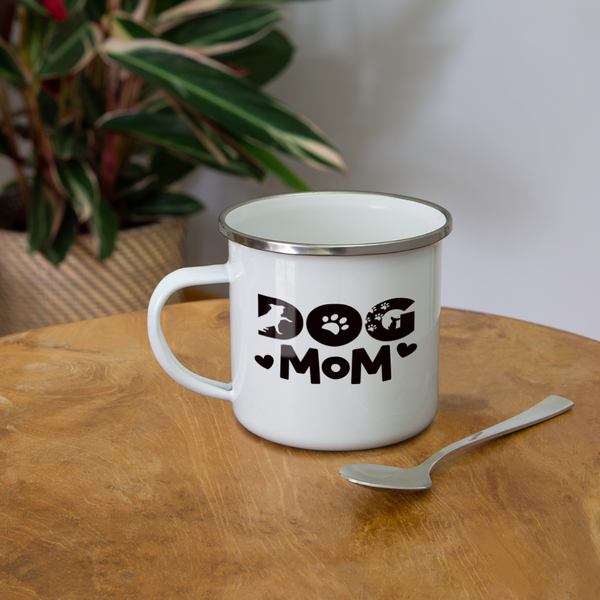 6797 Dog Mom in Black CAMPER MUG - white