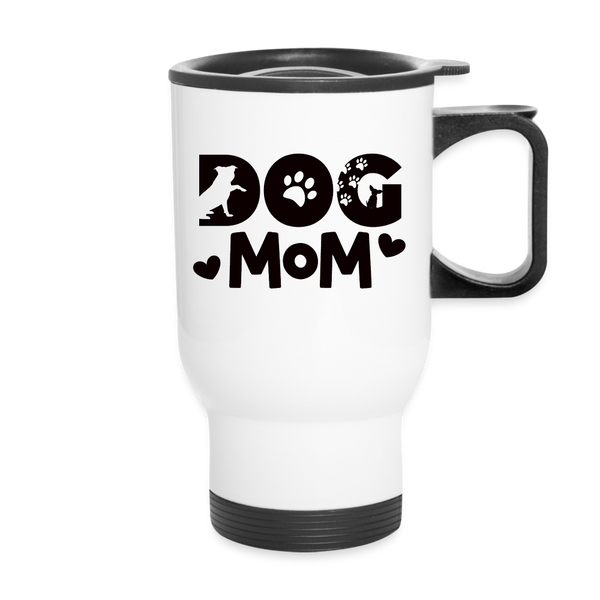 6797 Dog Mom in Black TRAVEL MUG - white