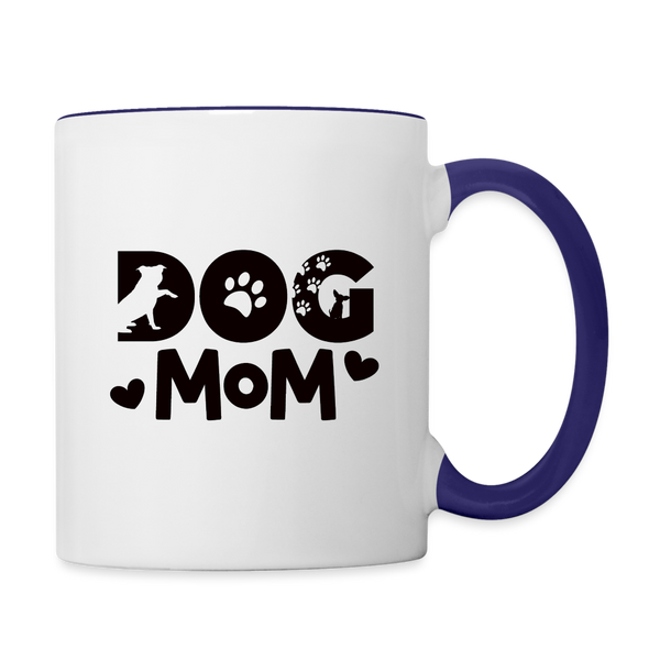 6797 Dog Mom in Black MUG - white/cobalt blue