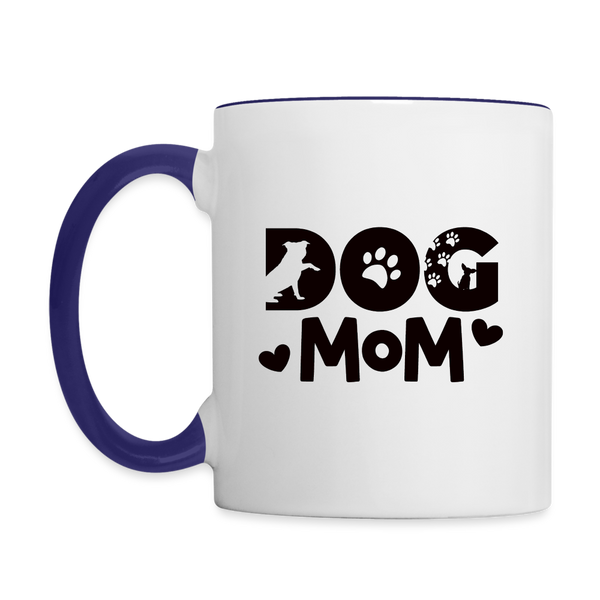 6797 Dog Mom in Black MUG - white/cobalt blue