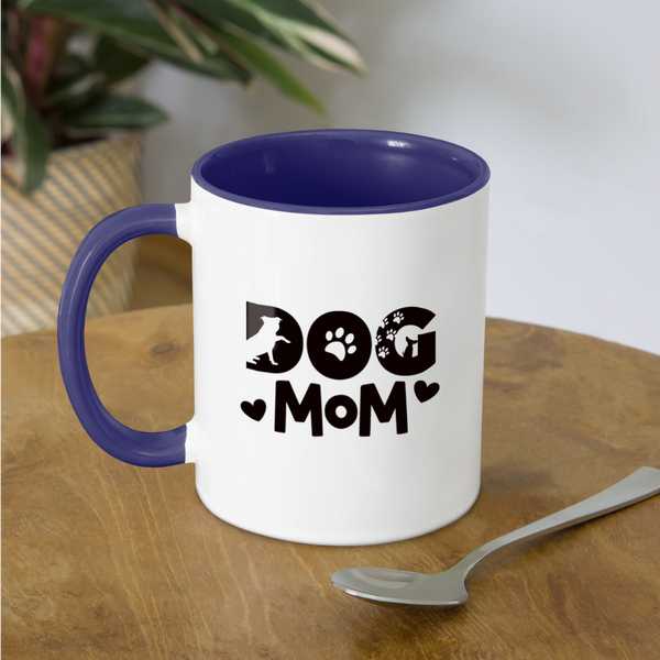 6797 Dog Mom in Black MUG - white/cobalt blue